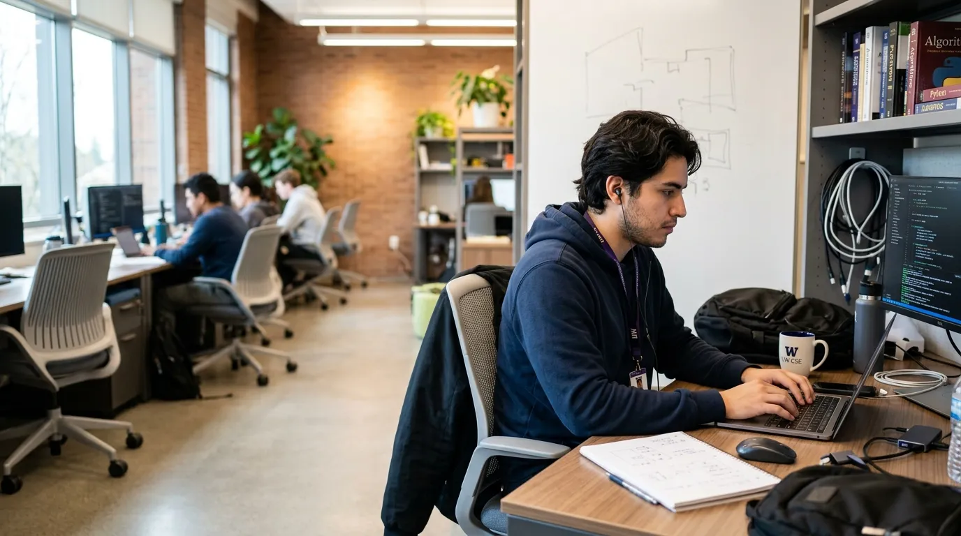 Estudiante de Sistemas Computacionales trabajando en una solución tecnológica